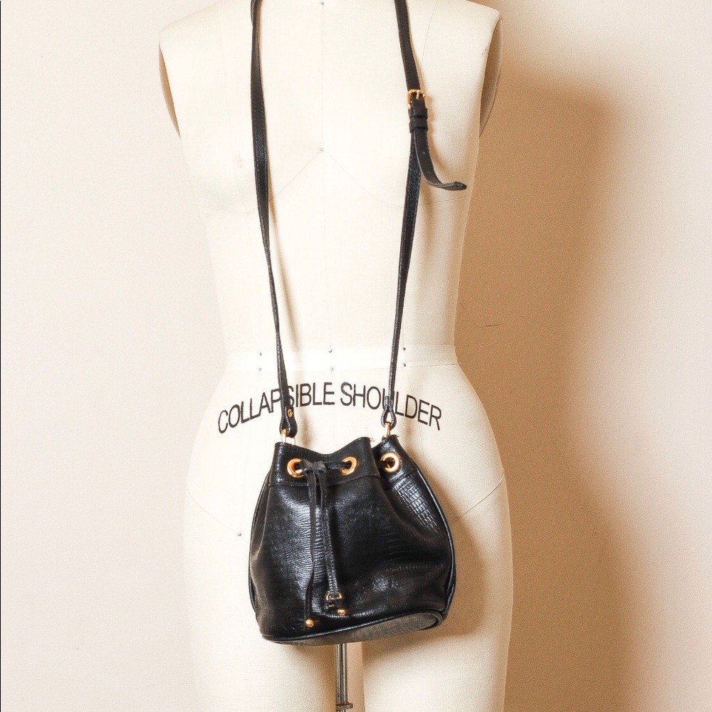 COPY - Vintage Leather Gold Hardware Drawstring P…